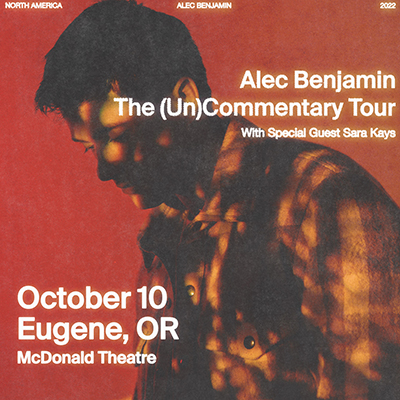 Alec Benjamin live in concert on October 10, 2022 in the McDonald Theatre, Eugene, Oregon