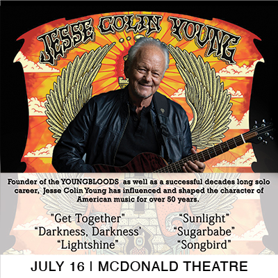 Jesse Colin Young of the Youngbloods to play McDonald Theatre July 16, 2022 in Eugene, Oregon