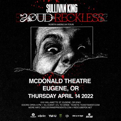 Sullivan King live in concert April 14, 2022 in the McDonald Theatre, Eugene Oregon