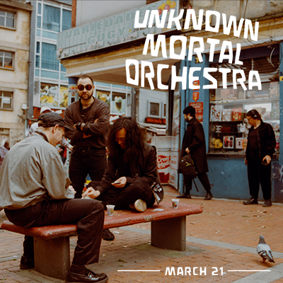 Unknown Mortal Orchestra live in concert with Amulets opening on March 21, 2023 in the McDonald Theater, Eugene, Oregon