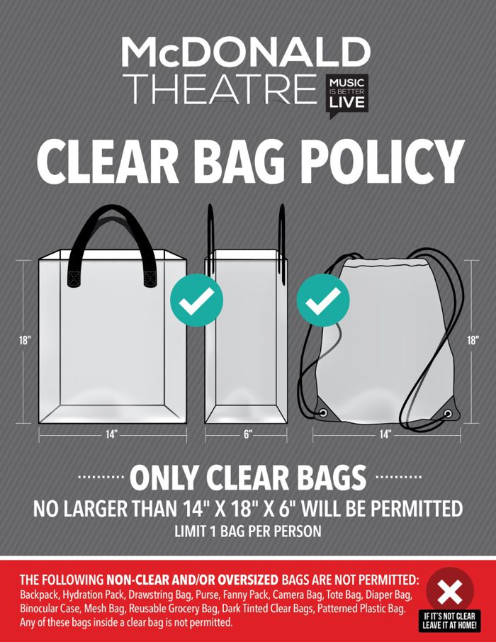 McDonald Theatre Clear Bag Policy