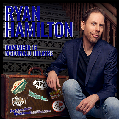 Comedian Ryan Hamilton live in concert at the McDonald Theatre in Eugene, Oregon