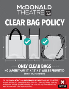 McDonald Theatre Clear Bag Policy